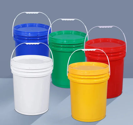Heat Transfer Printing Round Clear PP Plastic Bucket Dengan Tutup 20L OEM