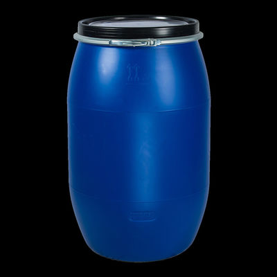 200L Blue Plastic Barrel Drum Dengan Handle Dan Hoop Baja Untuk Penyimpanan Kimia
