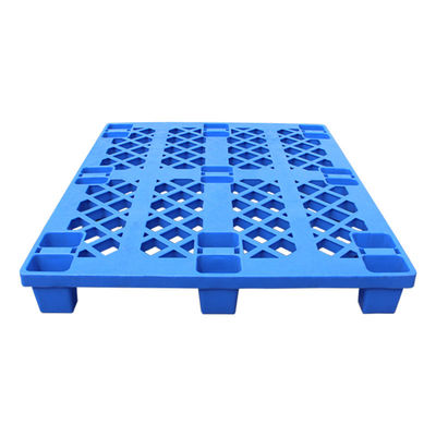 Grid Nine Feet Forklift Palet Plastik warna biru