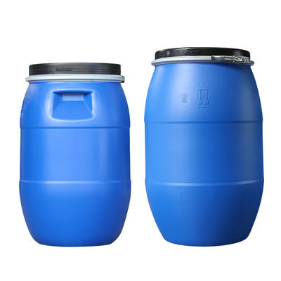 HDPE Round Plastic Barrel 125L Drum Ember Plastik Tahan Lama Dengan Cincin Besi