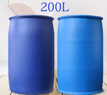 Drum Kimia HDPE 200 Liter OEM / ODM Double Ring Drum Biru