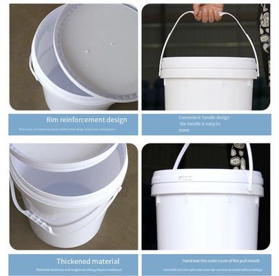 Multicolor Plastic Paint Bucket Pail 20L HDPE Gunakan untuk Penyimpanan