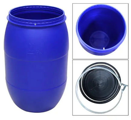 Drum Penyimpanan Makanan HDPE Plastik Biru Open Top Barrel Tong 394 * 880mm
