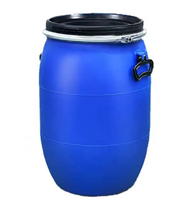 Barrel Wall Tebal 3-5 Mm 200L Drum Plastik Bentuk Bulat Biru