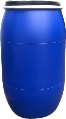 200L Blue Plastic Barrel Drum Dengan Handle Dan Hoop Baja Untuk Penyimpanan Kimia